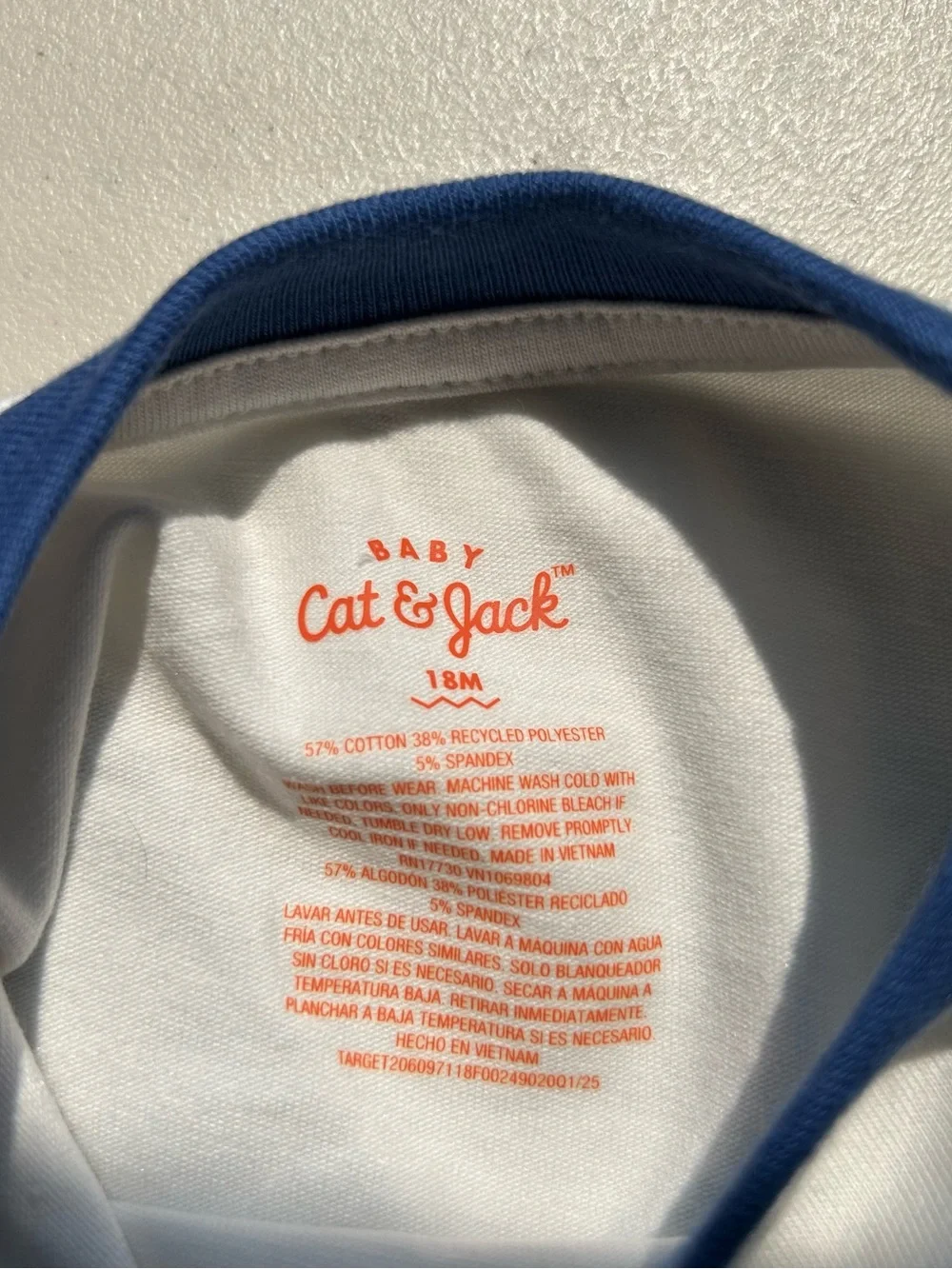 Cat & Jack 2-Piece Denim Overall Shorts & Colorblock T-Shirt Set 18 M